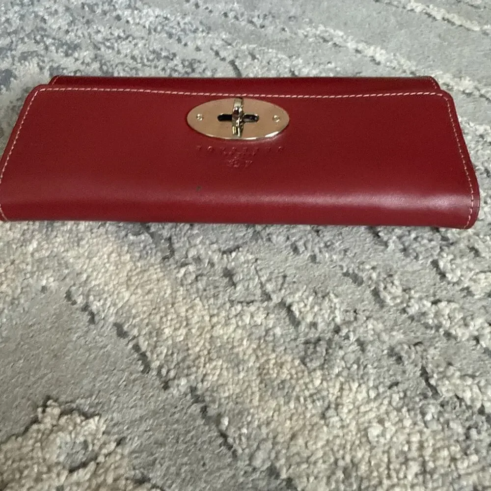 Prix De Dressage Leather Flap over Wallet Turnlock Red